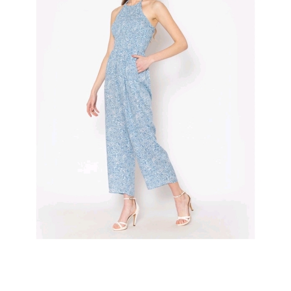 Floral Spaghetti-Strap Wide-Leg Jumpsuit in Rust Floral - Picture 3 of 14